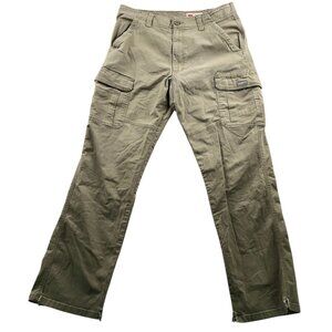 Wrangler Mens Cargo Pants Size 34x34 Relaxed Fit Khaki Outdoors Casual Green